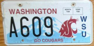 Washington Specialty License Plate Tag Wash.  State University Wsu - $2.  99 Start