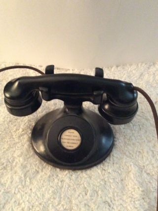 Black 557 B Western Electric Oval Base Desk Telephone No Dial Metal/bakelite E1
