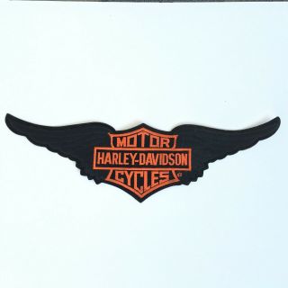 Harley Davidson Patch Emblem Black Wings Large 15.  5x4.  75 In