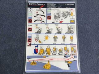 British Airways Concorde Safety Card Issue 8 F393 Rare