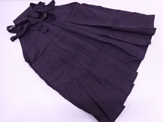 76694 Japanese Kimono / Vintage Mens Andon Hakama (skirt Type) / Woven Stripe