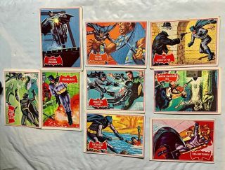 9 Different 1966 Batman A Cards 1,  3,  5,  6,  7,  9,  10,  12 & 14 In