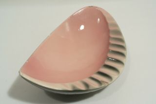 Vintage Mid Century Atomic Pottery Pink Gray Ashtray Ceramic