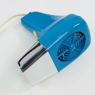 Vintage Travel Size Hair Dryer With Case 1970 ' s Blue Retro 5