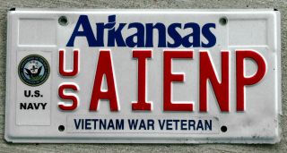 Arkansas Vietnam War Veteran License Plate U.  S.  Navy