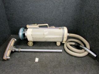 Vintage Electrolux Metal Canister Vacuum Cleaner " F " W/ Hose & Sweeper Attatch