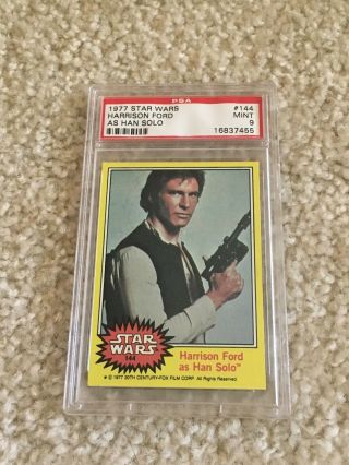 1977 Star Wars Harrison Ford As Han Solo Psa 9 Topps 144