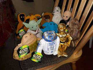 Star Wars Buddies Bean Bags Complete Set Of 11 With Tags - Yoda,  C3po,  R2d2,