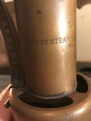 Antique Crosby Steam Gauge Relief Valve Whistle Railroad Engine Train Brass 3