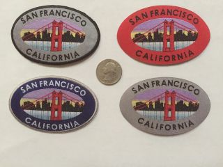 (4) Different Vintage San Francisco Golden Gate Bridge Iron - On Patches