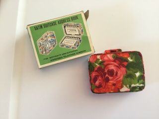 Vintage Satin Suitcase Floral Address Book Birthdays Phone Numbers Anniversaries