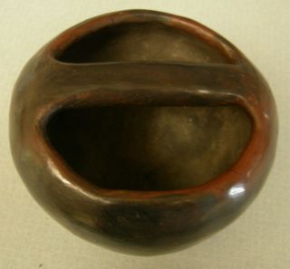 Georgous Vintage Arizona Native Pottery Bowl W/beautiful Black/brown Glaze