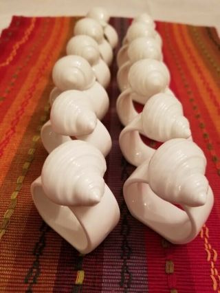 Vintage Bone China Sea Shell Napkin Rings Set Of 12 Three Different Shell Shapes
