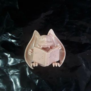 Reading Gargoyle Figurine Speckled Rubber Toy Miniature Figure Library 2.  75 "