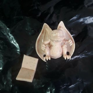 Reading Gargoyle Figurine Speckled Rubber Toy Miniature Figure Library 2.  75 