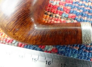 James Upshall root briar pipe with sterling silver band 4