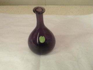 Williamsburg Restoration Hand Blown Glass Bottle Deep Purple Color