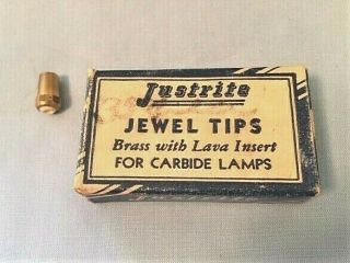 Nos Burner Tip W/ Orig.  Box For Miners Carbide Lamp,  Fits Most Brands,  Mining