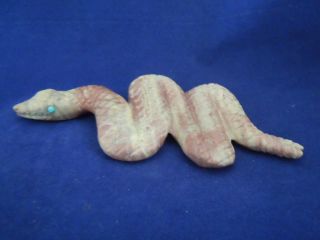 Big Realistic Zuni Female Snake On The Move Fetish Carving Albert Eustace 45