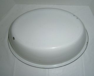 Vintage Porcelain Enamel Baby Bath Tub Wash Basin Large Oval White Black Edge 8