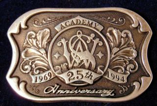 Smith Wesson Gun Sterling Pewter Academy Belt Buckle 1994 25th Anniversary 4