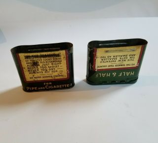 VINTAGE Lucky Strike Half And Half Pocket ADVERTISING TOBACCO TIN Can Two Piece 3