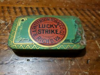 Lucky Strike Pocket Tobacco Tin Very Early Version R.  A.  Patterson Co.