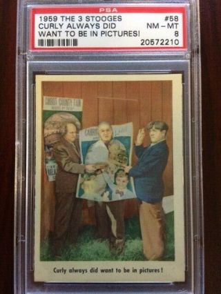 1959 The 3 Stooges 58 Curly Always Did Want To Be In Pictures Psa 8 " Look "