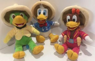 Rare Disney Three 3 Caballeros Panchito Donald Duck José Plush Store Rooster 10 "