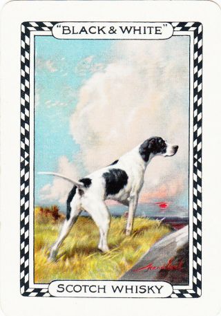 1 Wide Playing Swap Card Brewery Black & White Scotch Whisky Pointer Hound Dog 2