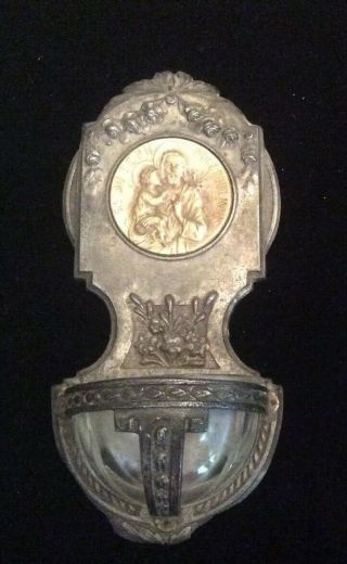 Antique Saint Joseph Holy Water Font Made In France