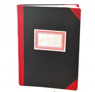 Antique Vintage Account Book Cash Ledger Blank Lines Columns Grid Notebook - E - -