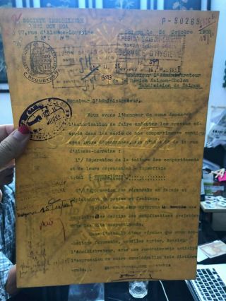 French Indochina 1938 Sai Gon Will Seal And Shadow Old Document