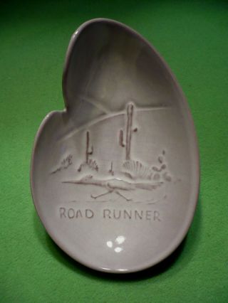 Vintage Retro Road Runner Bird Ashtray By The Famous Frankoma Pottery.