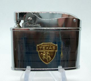 Vintage State Of Texas Pocket Advertising Lighter Mib Unique Look
