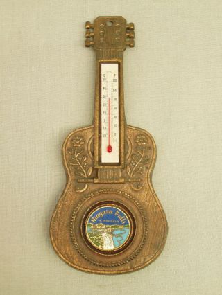 Vintage Souvenir Thermometer Niagara Falls Guitar Wall Hanging Temperature 7.  5 "