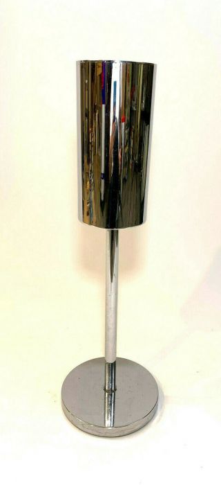 Vintage Chrome Smoking Stand With Ashtray Made By Duk - It Buffalo Ny 24 " Art Deco