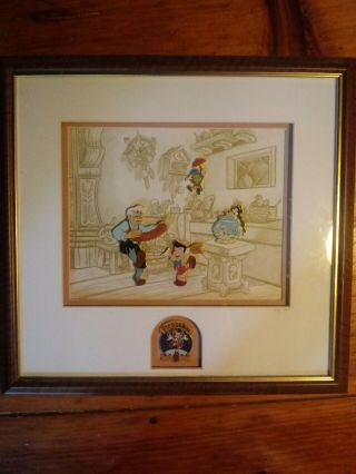 Pinocchio 60th Anniversary Framed Disney Pin Set Of 5 Limited Edition