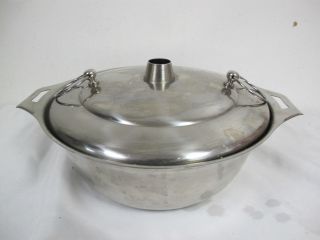 Vintage 18 - 8 Stainless Steel Bundt Cookware Pan With Lid Japan