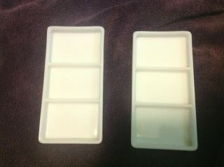 2 Vintage Milk Glass Dental Tool Trays.  W.  D.  Allison Co.  8 X 4 X 1 Inches.  More