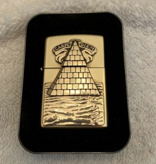 Zippo Lighter,  Barrett Smythe Brass Surprise Carpe Diem Pyramid, 8
