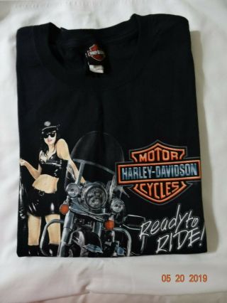 Harley Davidson T - Shirt Sioux Falls,  Sd Sz L 100 Cotton Black