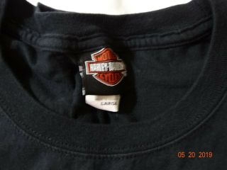 Harley Davidson T - Shirt Sioux Falls,  SD Sz L 100 Cotton Black 2