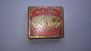Old Bergama Cigarettes Tin By F J Burrus Antique Suisse