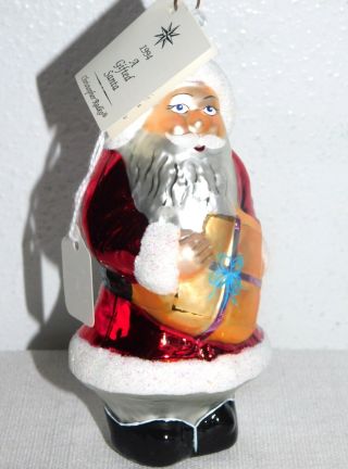 1994 Christopher Radko A Gifted Santa Christmas Tree Ornament Nos With Tags 6 "