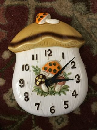 Sears Roebuck Merry Mushroom Wall Clock 1970 