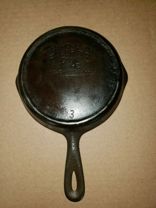 Rare Chicago Hardware Foundry Favorite 3 6 1/2 " Cast Iron Skillet W/ Heat Ring