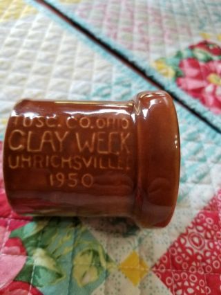 Antique Clay Stoneware Sewer Pipe Tile Souvenir 1950 Clay Week Uhrichville Ohio