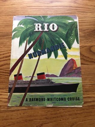Ss Normandie Rio Cruise Brochure 1938 French Line Cgt