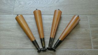 Vintage Set Of 4 Beechwood Screw In Small Table Legs 222mm Long.